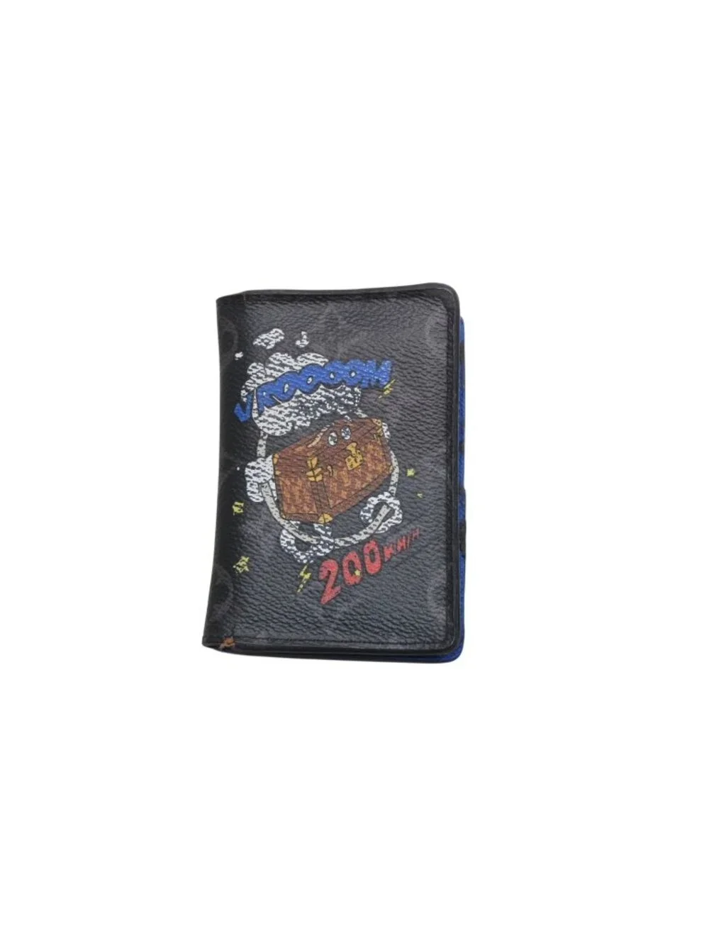 Louis Vuitton Monogram Eclipse Pocket Organizer Card Case Black Blue Leather